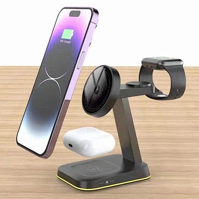 Cheap Price Wholesale 3in1 15W Newest Phone Stand Station Magnetic 3 In 1 Wireless Charger With OEM H162