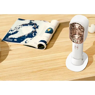 customized New Unique Design Double Blade Fan 2024 Mini Handheld Turbo Fan Summer Student Gift Rechargeable Fan