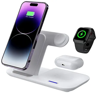 New design Magnetic Charging Foldable 3 In 1 15W Wireless Charger Stand H178