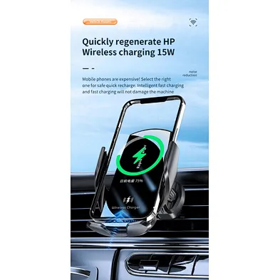 2024 popular high quality  15W Fast Phone Holder Magnetic Wireless Charger Car