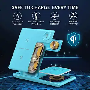 Foldable  Travel With Light White Color 4 In 1 Upgra  Wireless Charger