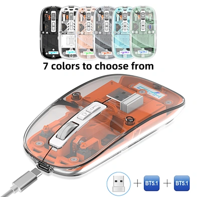 New design wireless mouse Rechargeable Transparent Wireless Mouse