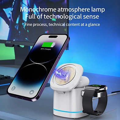 3 In 1 Cube Portable Multifunction Fast Charging Magnetic Wireless Charger