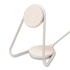2024 NEW design wireless charger multifunction high quality Station Pu Leather 2 In 1 Wireless Charger