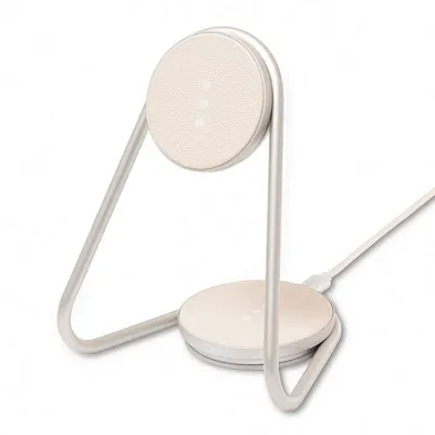 2024 NEW design wireless charger multifunction high quality Station Pu Leather 2 In 1 Wireless Charger