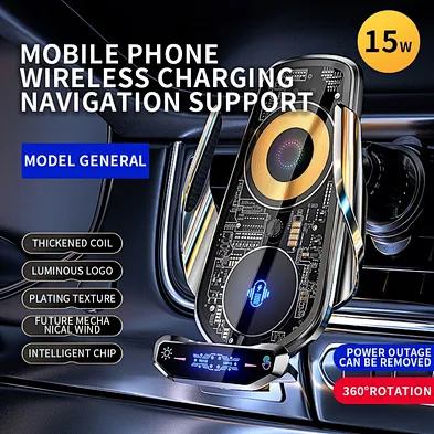 2024 Hot Sale Products Universal High Grade Transparent Cellphone Holders Chargers Car Mobile Phone Wireless Charger Holder