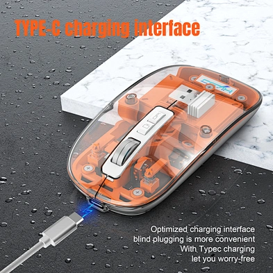 New design wireless mouse Rechargeable Transparent Wireless Mouse
