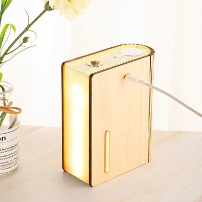 JEDI Wooden Book Lamp Rechargeable Air Led Warm Light Indoor Home Room Personal Luxury Humidifier