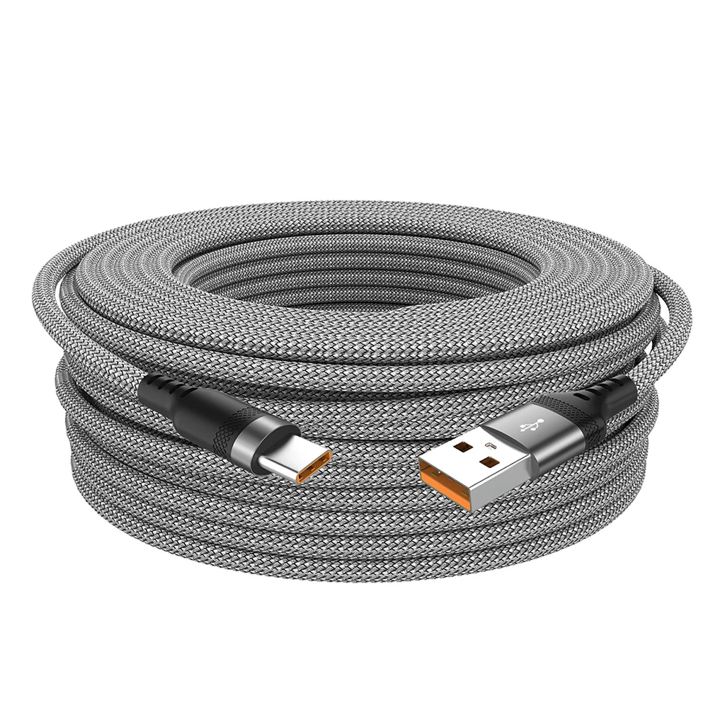 Usb C Factory Nylon Braided Type High Quality phone 5M Long Fast ChargingAnd Fishnet Double right angle  Data Cable
