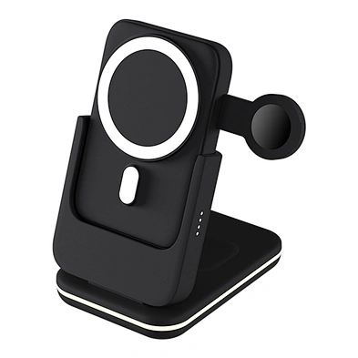 3 in1 15w Folding Wireless Phone Charger Portable Custom Magnetic 5000mah powerbank