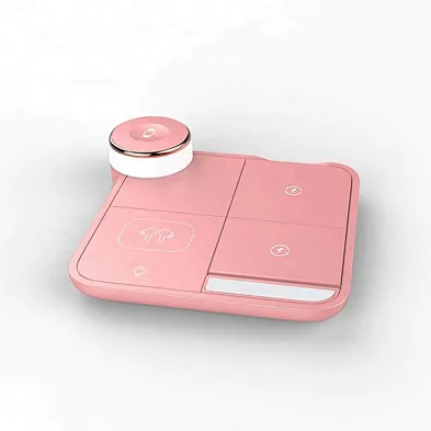 JEDI X499 Custom Logo Wireless Station Charging Dock 15w 3 4 in 1 Phone Charger Portable With Atmosphere Lamp