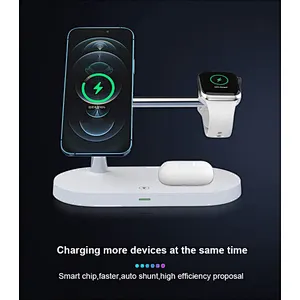 5 in 1 Magnetic Wireless Charger Foldable Dual Fast Magnetic Wireless Charging Station Stand