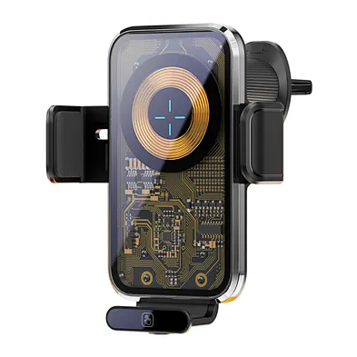 15W Aluminum Alloy 3 Auto Clamping Car Magnetic  Wireless Charger