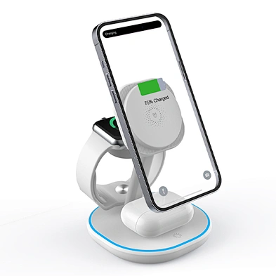 2024 portable QI2 wireless charger Magnetic 15W Desk Fast 3 In 1 Wireless Charger Stand multifunction wireless charger