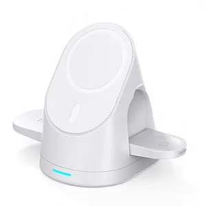Magnetic 3 In 1 Qi 15W Charger Charging Wireless Fast Charge Stand Dock 3 in 1 wireless charger