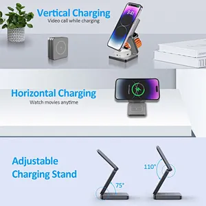 Hot sale Portable Magnetic 3 In 1 Wireless Charger Foldable multifunction wireless charger