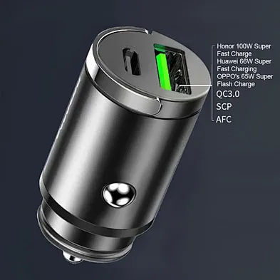 Fast Charging 30W Pd Mini Adapter Usb Type C Support Qc3.0 Multi Ports Universal Cigarette Lighter 2 Port Mobile Car Charger