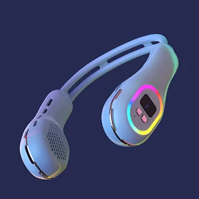 HOT SALE 2024 trending new product rgb multifunction neck fan portable  with led display
