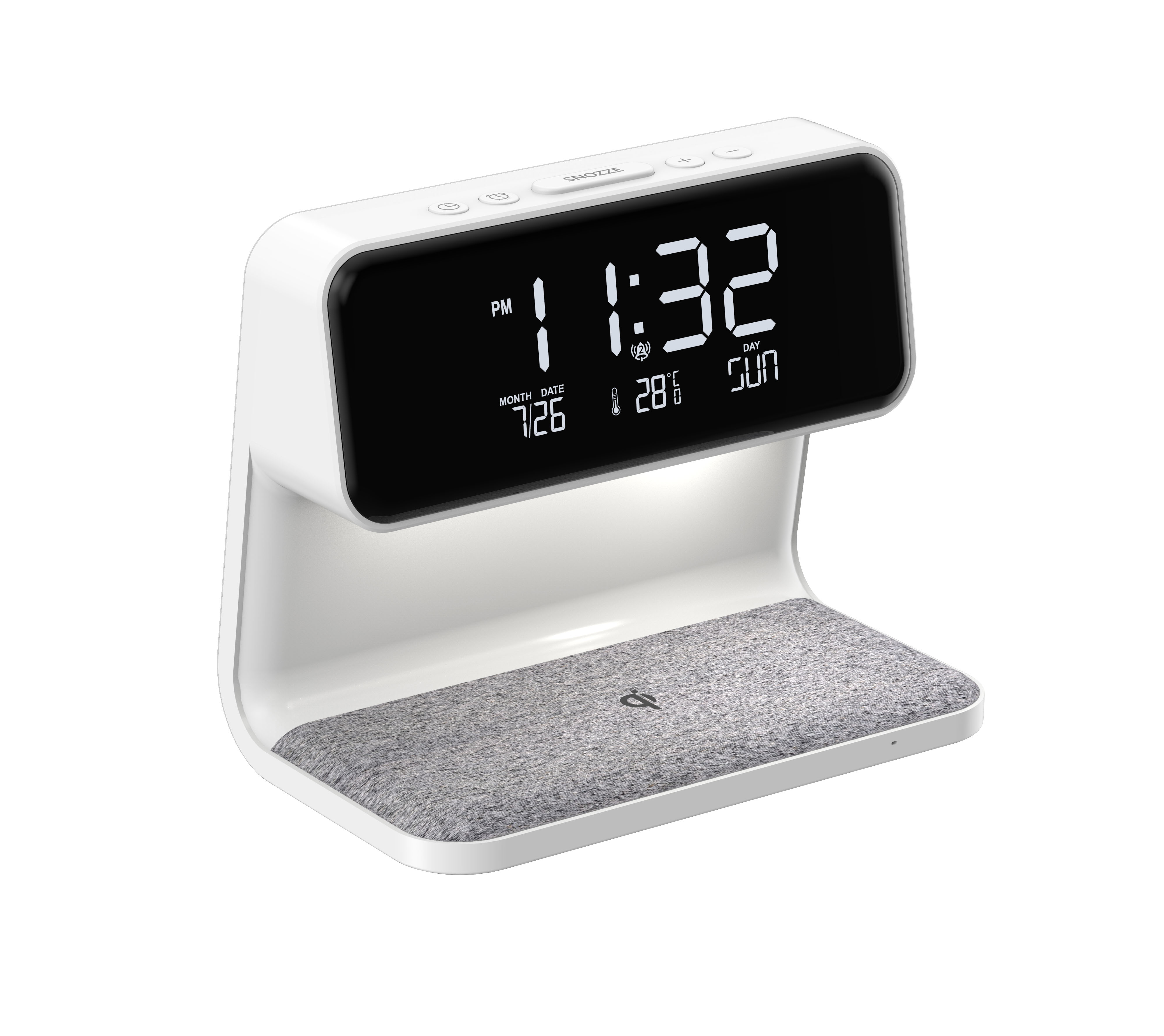 Multifunctional Outstanding Date Day Display 10W Wireless Charger With Alarm Clock