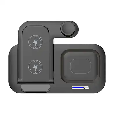 Foldable  Travel With Light White Color 4 In 1 Upgra  Wireless Charger