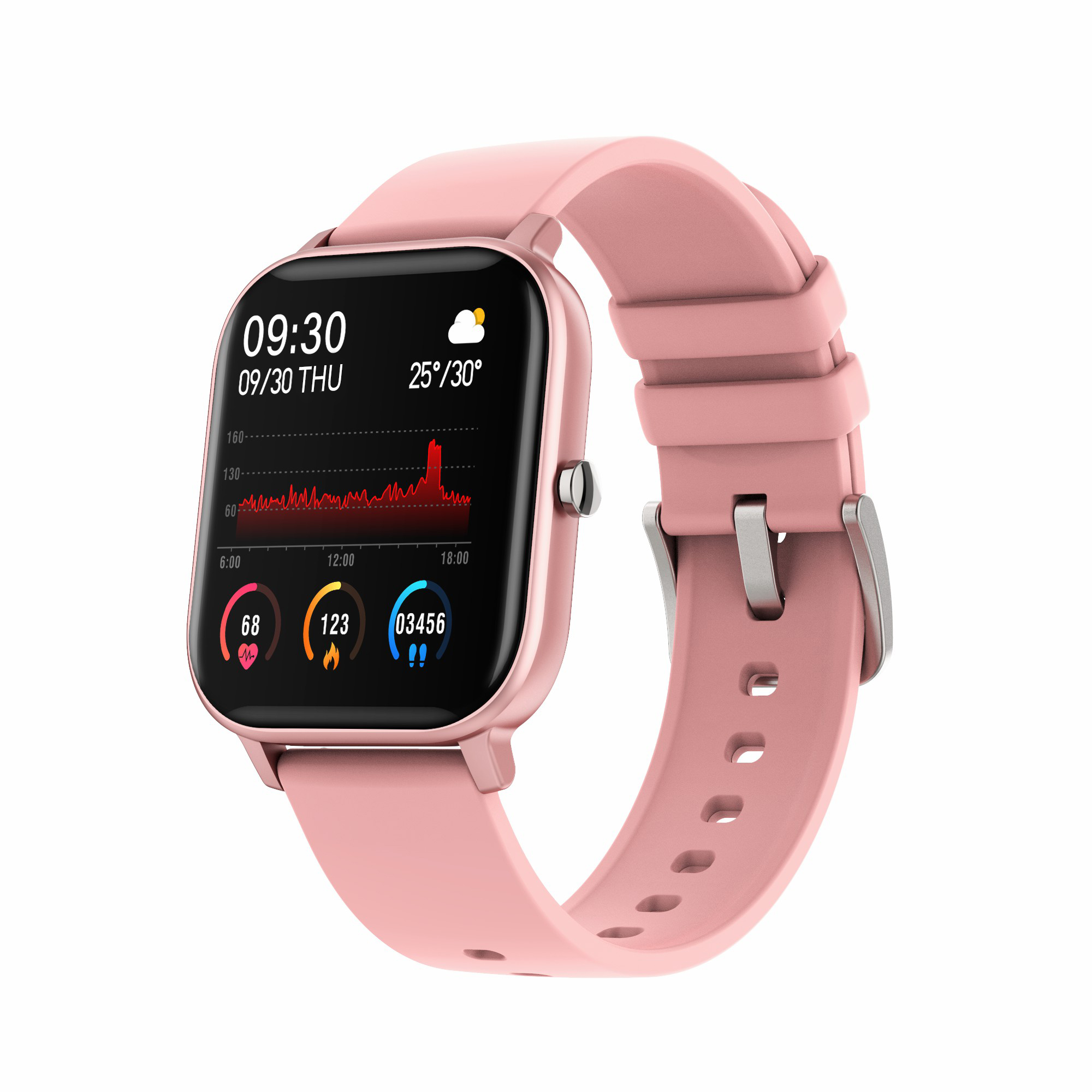 Fashion colorful wrist watch IP67 sport smartwatch P8 with heart rate monitor_HL4794