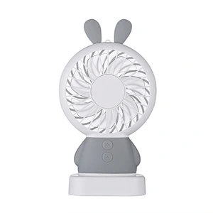 cute rabbit pocket slim fan hand-held rechargeable mini fan USB fan with rainbow light for children