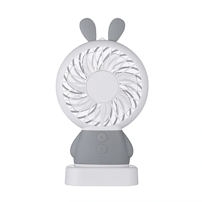 cute rabbit pocket slim fan hand-held rechargeable mini fan USB fan with rainbow light for children