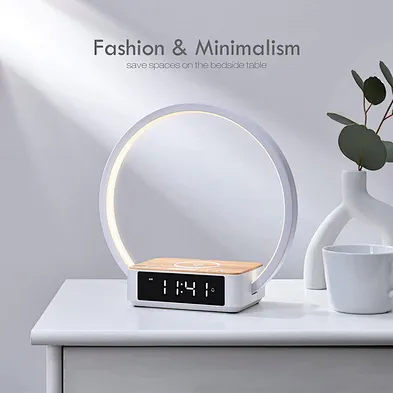 2024 HOT sale wireless charger bedroom Digital Desktop Night Smart Wireless Desk Alarm Clock Charger With Led Light