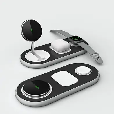 3 In 1 Foldable 15W Fast Magnetic Chargin Portable Stand  Wireless Charger