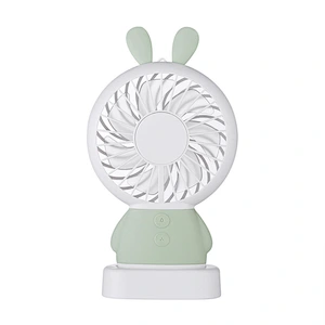 cute rabbit pocket slim fan hand-held rechargeable mini fan USB fan with rainbow light for children