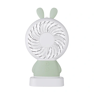 cute rabbit pocket slim fan hand-held rechargeable mini fan USB fan with rainbow light for children