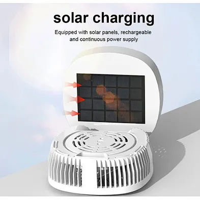 2024 new Portable Desk Mini Square Usb Powered Folding Ch Solar Camping Light Fan And Powerbank