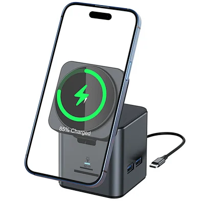 2024 multifunction 3 In 1 Foldable Magnetic Wireless Charger Cube wireless charger with data cable