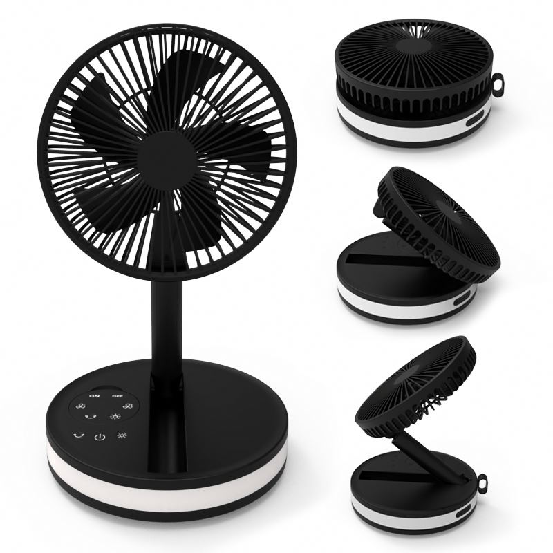 New waist hanging fan portable multi-functional hanging neck fan outdoor LED flashlight removable charging bank