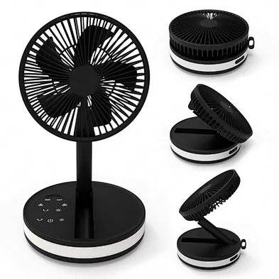 New waist hanging fan portable multi-functional hanging neck fan outdoor LED flashlight removable charging bank