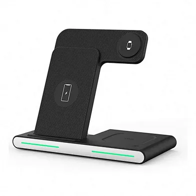 Foldable Desk Magnetic 3In 1 Wireless Charger With LED Light Qi 3 in 1Fast Charging Stand