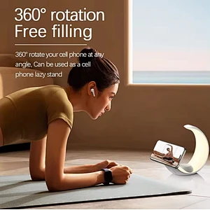 2024 new Unique design in the shape of the moon 20W 3 In 1 Magnetic Wireless Charger Stand For phone with night light