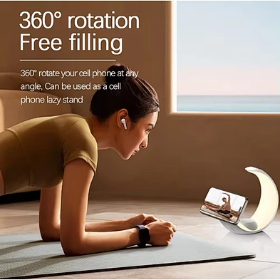 2024 new Unique design in the shape of the moon 20W 3 In 1 Magnetic Wireless Charger Stand For phone with night light