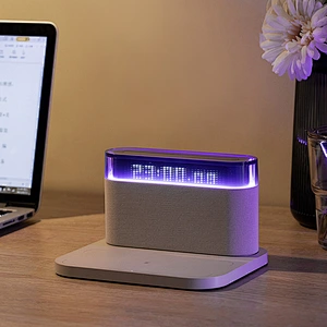 Table Light Desktop Alarm Clock 15W Qi BT Smart Wireless Speakers With Wireless Fast Charging H202