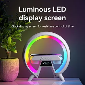 2024 HOT SALE Clock Speaker And Led Night Alarm 5 In 1 Wireless Charger With Light