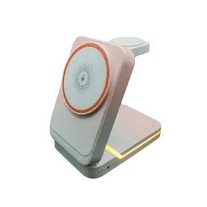 JEDI Colorful Pink Fast Charger Foldable 15W Magnetic 2025 3 in 1 Wireless Charging Station With Color Customization