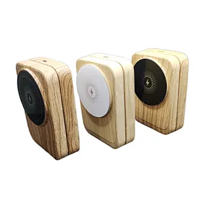 JEDI Wood Grain Newest 15W 4 in 1 Night Light Foldable Wireless Charging Station for Gift Promotion