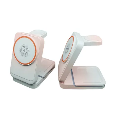 JEDI Colorful Pink Fast Charger Foldable 15W Magnetic 2025 3 in 1 Wireless Charging Station With Color Customization