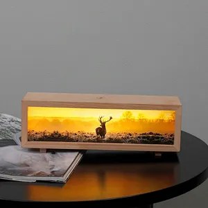 JEDI Custom Gift Painting Night Light Wireless Charging LED Night Light RGB Ambient Bedside Lamp for Decoration