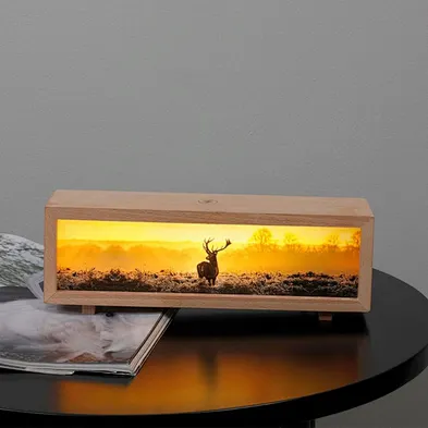 JEDI Custom Gift Painting Night Light Wireless Charging LED Night Light RGB Ambient Bedside Lamp for Decoration