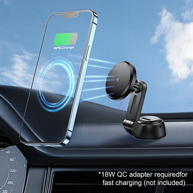 Top Selling 15W Car Wireless Charging Magnetic Car Charger Strong Magnetic Force Mobile Phone Dashboard & Windshield