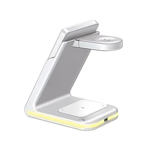 3 in 1 Magnetic Wireless Power Bank with Stand Detachable Portable Charger for Phone Watch Earphones