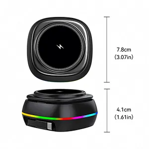 New Design LED Light 3 in 1 Magnetic Wireless Charger Stand Foldable Mini 15W Fast Desktop Charging Station With Cable