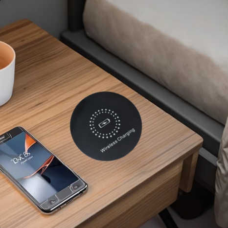 20W PD Desktop Embedded Wireless Charger Ultra-Thin Round with Glass Panel and Power Supply Adapter
