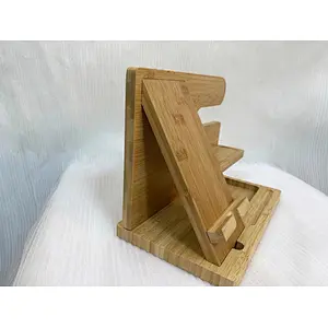 Wood Wireless Charging Phone Stand Organizer with Storage Tray for Desk Office and Home